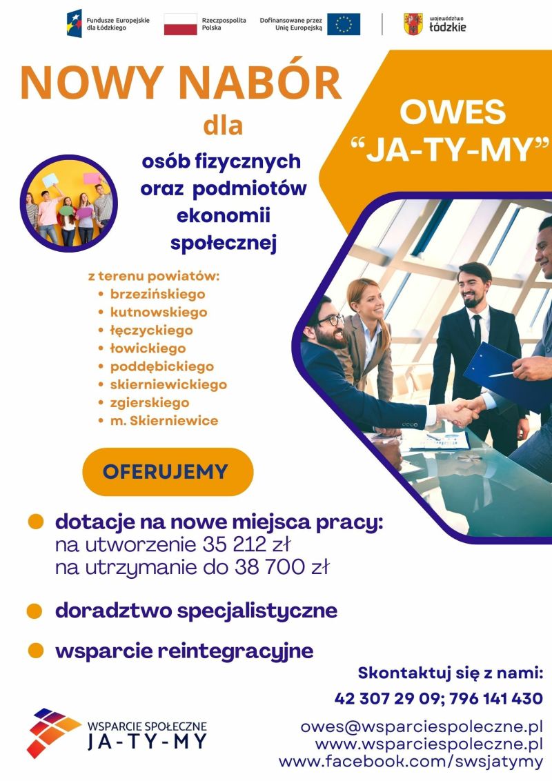 plakat projekt OWES - nabór wniosków