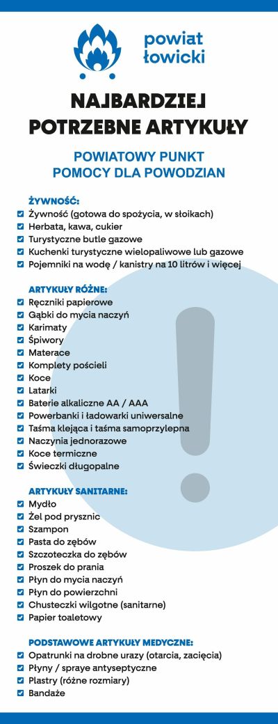 lista pomocy dla powodzian